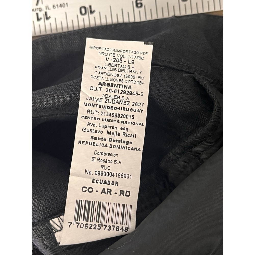 Beatriz Camacho Black Linen Pants US size 8 Straight Leg 29" Inseam Luxury Beach - Picture 11 of 13